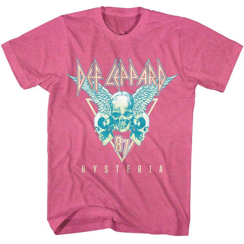 Def Leppard Skulls 3 Tone Retro Heather Adult T Shirt
